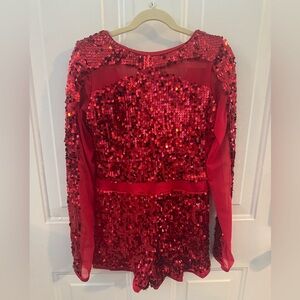 Red Sequin Long Sleeve Costume - XLC